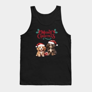 Merry Christmas Puppy Festive Tank Top
